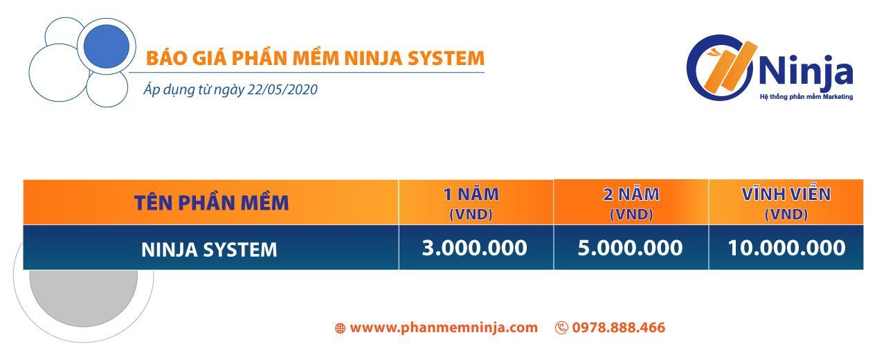 Bảng báo giá phần mềm nuôi nick Facebook - Ninja System