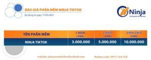 Bảng báo giá phần mềm Ninja Tiktok