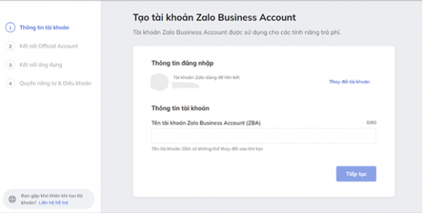 Hướng dẫn tạo tài khoản zalo business account