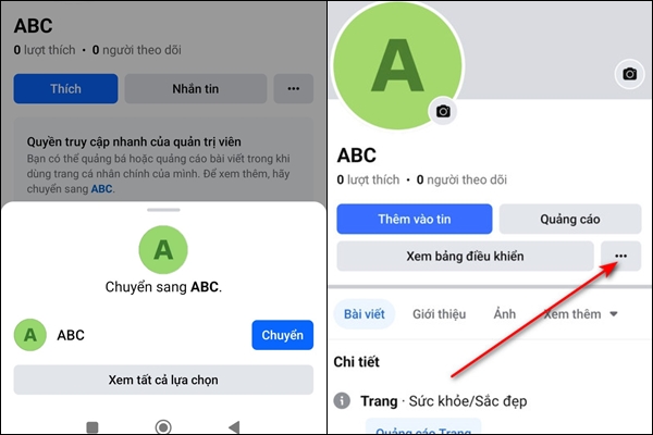 Click vào biểu tượng dấu 3 chấm ngang