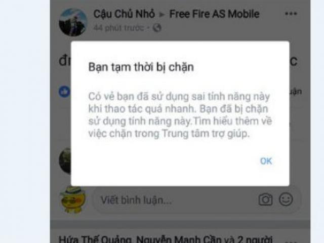 Cách 2: kiểm tra facebook bị chặn tương tác trên trình duyệt đăng nhập