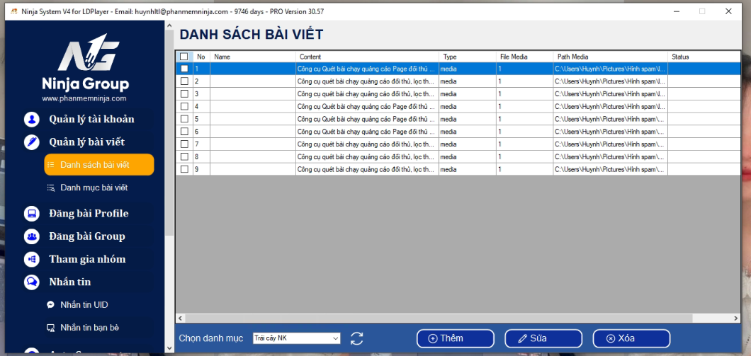 Quản lí bài viết